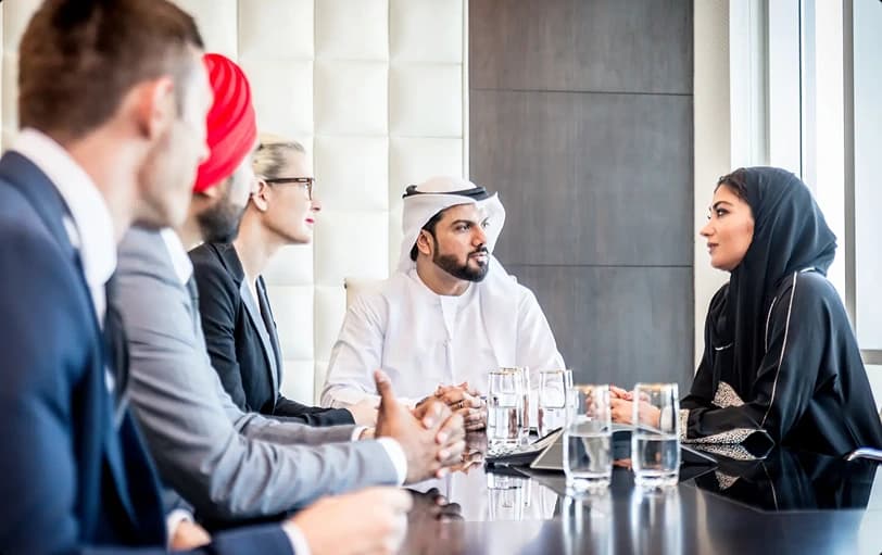 Business meeting with professionals collaborating